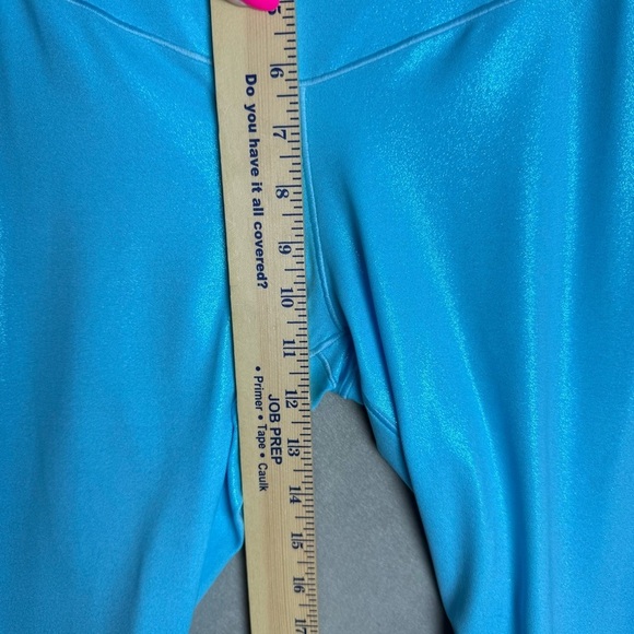 Offline By Aerie Real Me Crop High Rise Yoga Pants Blue Shine size L - Picture 9 of 11